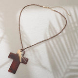 Resin Cross Pendant Cord Necklace