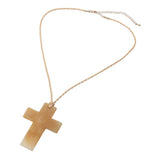 Resin Cross Pendant Cord Necklace