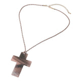Resin Cross Pendant Cord Necklace
