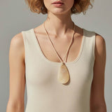 Resin Teradrop Pendant Cord Necklace