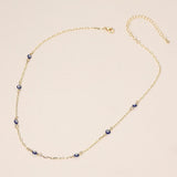 Evil Eye Bead Station Chain Necklace