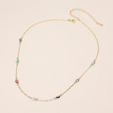 Evil Eye Bead Station Chain Necklace
