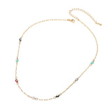 Evil Eye Bead Station Chain Necklace