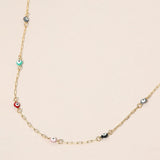 Evil Eye Bead Station Chain Necklace