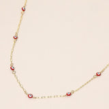 Evil Eye Bead Station Chain Necklace