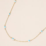 Evil Eye Bead Station Chain Necklace
