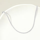White Gold Dipped Delicate Tennis Chain Necklace