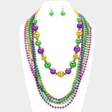 Mardi Gras Beads - Layered Necklace