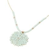 Round Beaded Pendant Statement Necklace