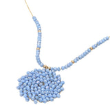 Round Beaded Pendant Statement Necklace