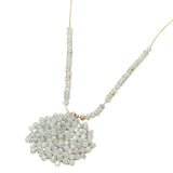 Round Beaded Pendant Statement Necklace