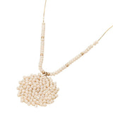 Round Beaded Pendant Statement Necklace