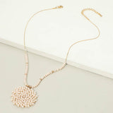 Round Beaded Pendant Statement Necklace