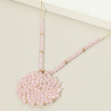Round Beaded Pendant Statement Necklace