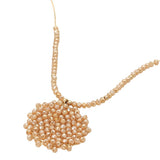 Round Beaded Pendant Statement Necklace