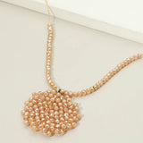 Round Beaded Pendant Statement Necklace