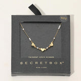 SECRET BOX_14K Gold Dipped Heart Pearl Accent Necklace