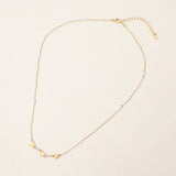 SECRET BOX_14K Gold Dipped Heart Pearl Accent Necklace