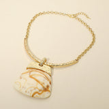 Bold Geometric Plate Pendant Accent Statement Necklace