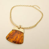 Bold Geometric Plate Pendant Accent Statement Necklace
