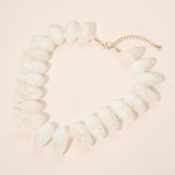 Chunky Resin Pebble Beaded Statement Necklace