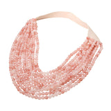 Marbled Ball Beaded Multi Layered Faux Leather Magnetic Necklace