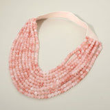 Marbled Ball Beaded Multi Layered Faux Leather Magnetic Necklace