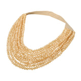 Marbled Ball Beaded Multi Layered Faux Leather Magnetic Necklace