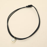 Pearl Charm Accent Adjustable Cord Necklace