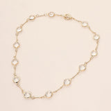Round Stone Link Toggle Necklace