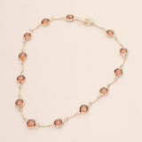 Round Stone Link Toggle Necklace