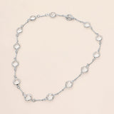 Round Stone Link Toggle Necklace