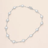 Round Pearl Link Toggle Necklace