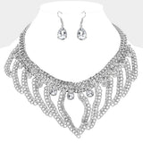 Stone Cluster Pointed Chunky Abstract Chain Necklace