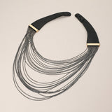 Multi Layered Chain Collar Magnetic Statement Necklace
