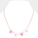 MAMA Message Glittered Lucite Heart Link Necklace