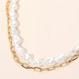 Pearl Paperclip Chain Necklaces