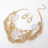 Chunky Acrylic Ball Textured Chain Layered Statement Necklace