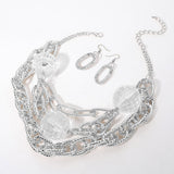 Chunky Acrylic Ball Textured Chain Layered Statement Necklace