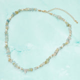 Natural Stone Pearl Beaded Chain Necklace