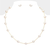 Pearl Ball Station Necklace