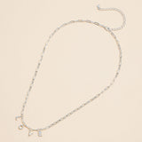 Semi Fine Collection - 18K Gold Dipped Brass Metal LOVE Monogram Charm Paperclip Chain Necklace