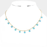 Round Bead Station Necklace