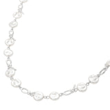 Pearl Disc Abstract Charm Link Necklace