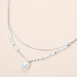 Pearl Pendant Accent Layered Necklace