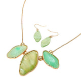 Abstract Sparkled Celluloid Acetate Pebble Link Pointed Adjustable Necklace