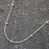Metal Bubble Flower Pointed Faceted Beaded Necklace