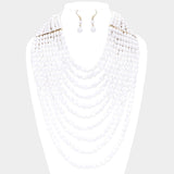 Multi Strand Faceted Beaded  Necklace