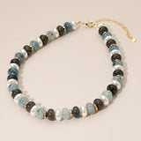 Chunky Marbled Beads Pearl Beaded Statement Necklace