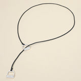 Metal Horsebit Lariat Waxed Cord Necklace